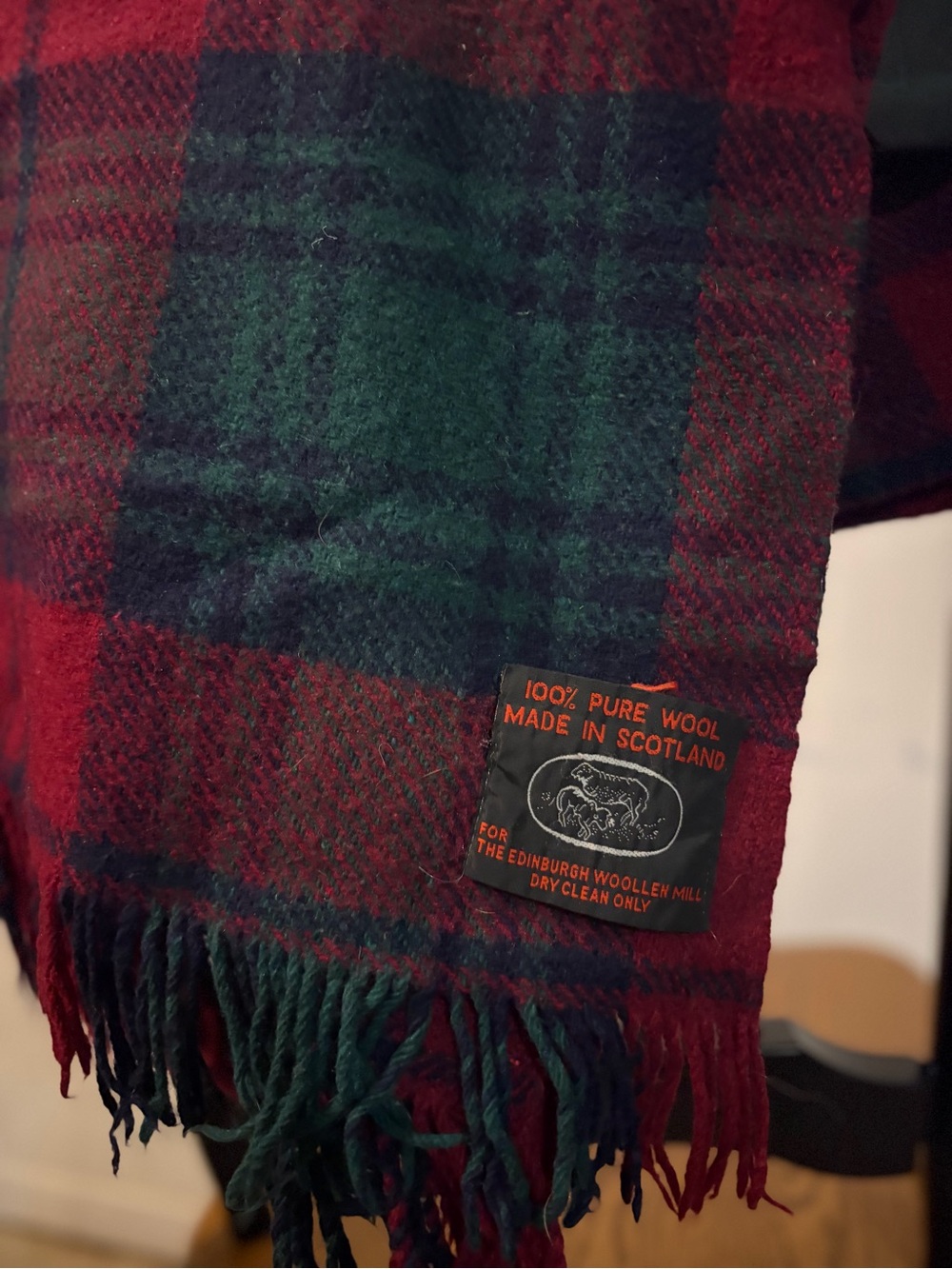 Vintage Edinburgh Woollen Mill 100% Wool Tartan Plaid Scottish Throw Blanket